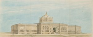 Światowa Wystawa Kolumbijska Muzeum Sztuk Pięknych, Chicago, Illinois, Perspektywa, c. 1890-1891. autorstwa Paul C. Lautrup