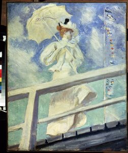 Kobieta w bieli. Obraz Paula Cesara Helleu (1859-1927). Olej na płótnie Impresjonizm. Rozmiar: 82x66cm. Muzeum Puszkina, Moskwa autorstwa Paul Cesar Helleu