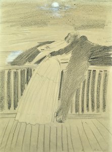 Jeanne Hugo i Jean Charcot w Hauteville House, Guernsey (pastel na papierze) autorstwa Paul Cesar Helleu