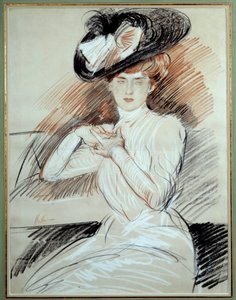 Pani Helleu. Rysunek Paul Helleu (1859-1927), XX wiek. Bayonne, Muzeum Bonnat autorstwa Paul Cesar Helleu