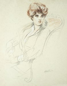Portret damy siedzącej, autorstwa Paul Cesar Helleu