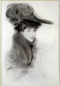 Portret księżnej Malborough. Rysunek Paula Helleu (1859-1927), XX wiek. Bayonne, Muzeum Bonnat autorstwa Paul Cesar Helleu