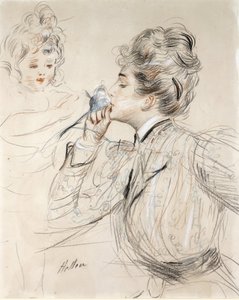 Perfumy (węgiel, pastel i sangwina na tekturze) autorstwa Paul Cesar Helleu
