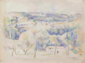 Dom i gaj, ok. 1890 r. (ołówek i akwarela na papierze) autorstwa Paul Cézanne