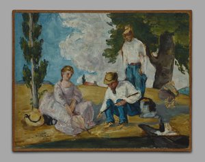 Piknik nad brzegiem rzeki autorstwa Paul Cézanne