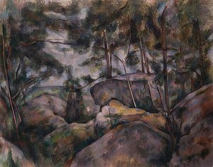 Skały w lesie autorstwa Paul Cézanne