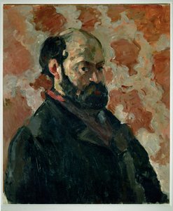Autoportret na różowym tle (olej na płótnie) autorstwa Paul Cezanne