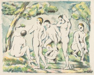 Kąpiące się (mała płyta) autorstwa Paul Cézanne