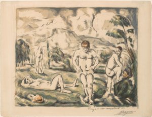 Wielkie kąpiące się (Les Baigneurs) autorstwa Paul Cézanne
