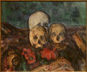 Trzy skóry na orientalnym dywanie Obraz Paula Cezanne
