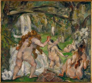 Trzech kąpiących się (olej na płótnie) autorstwa Paul Cezanne