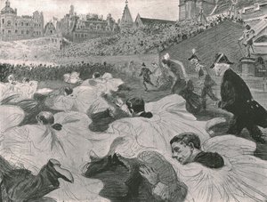 „W pośpiechu, aby zobaczyć, jak król i królowa opuszczają opactwo”, 1902. autorstwa Paul Charles Renouard
