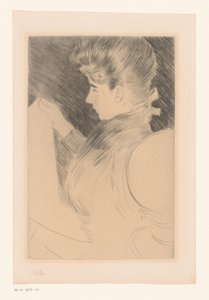 Portret nieznanej czytającej kobiety autorstwa Paul César Helleu (signed by artist)