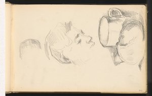 Głowa, Kubek i Bułka autorstwa Paul Cézanne