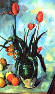 Wazon z tulipanami autorstwa Paul Cézanne