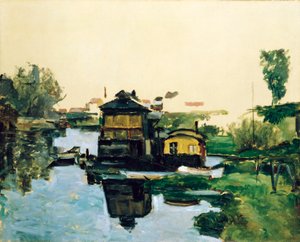Pływające domy na rzece autorstwa Paul Cézanne