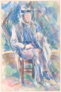 Mężczyzna w słomkowym kapeluszu autorstwa Paul Cézanne