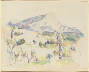 Mont Sainte-Victoire, widok na Lauves, 1902-06 autorstwa Paul Cézanne