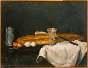 Martwa natura: chleb i jajka autorstwa Paul Cézanne