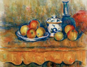 Jabłka, karafka i cukiernica autorstwa Paul Cézanne