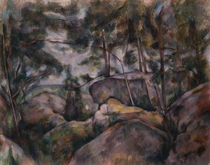 Skały w lesie, lata 90. XIX wieku. autorstwa Paul Cézanne