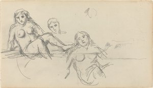 Kąpiący się na siedząco [verso], 18821885. autorstwa Paul Cézanne