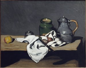 Martwa natura z czajnikiem - olej na płótnie autorstwa Paul Cézanne