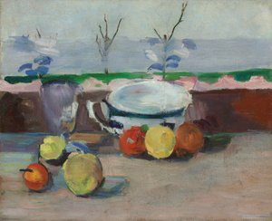 Filiżanka, szkło i owoce, III, ok.1877 (olej na płótnie) autorstwa Paul Cézanne