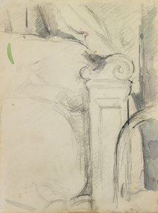 Bedstead (ołówek i wc na papierze) autorstwa Paul Cézanne