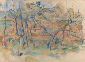 Drzewa i domy, Prowansja, ok. 1885 (olej na płótnie) autorstwa Paul Cézanne