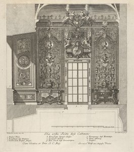 Pierwsza ściana sali porcelanowej, z: „Fürstlicher Baumeister Oder: Architectura civ..., 1711. autorstwa Paul Decker the Elder