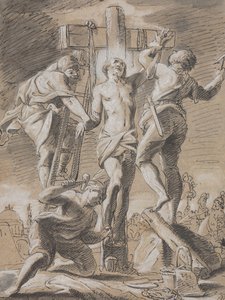 Chrystus przybity do krzyża, początek XVIII wieku. autorstwa Paul Decker the Younger
