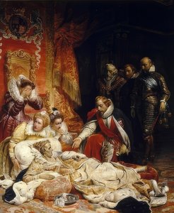 Śmierć królowej angielskiej Elżbiety I. 1828