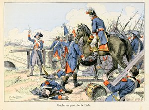 Hoche au pont de la Dyle: 1793 оны 3-р сард Левен (Бельги) хотын өмнөх Дайлын гарцан дээрх ухрах үеэр Лазаре Хоче (1768-1797) Австричуудын эсрэг тулалдаж байв - Эмиль Бутинни (1853-1929) Теодор Полигийн "Хоше-Марсо-Десай" autorstwa Paul Émile Boutigny