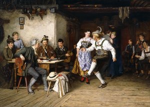 Wnętrze Weinstube (olej na płótnie) autorstwa Paul Felgentreff