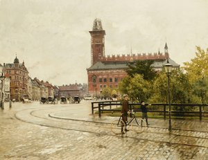 Raadhuspladsen, Kopenhaga, 1893 autorstwa Paul Fischer