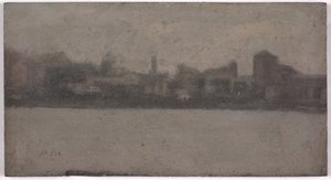 Tamiza w Battersea (olej na tablicy akademii) autorstwa Paul Fordyce Maitland