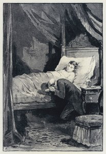 Ilustracja do Anny Kareniny: Karenina w komnacie Anny podczas jej choroby (lito) autorstwa Paul Frenzeny
