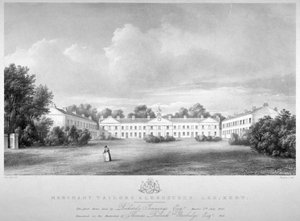 Widok przytułków kupców Taylorów przy Lee High Road, Lewisham, Londyn, 1826. autorstwa Paul Gauci