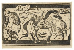 Koń i ptaki, nakrycie głowy dla Le sourire autorstwa Paul Gauguin