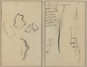 Profil i cztery kształty; Szkic głowy mężczyzny [recto] autorstwa Paul Gauguin