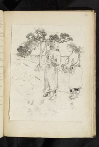 Przed i po - Dwie kobiety rozmawiające w krajobrazie autorstwa Paul Gauguin