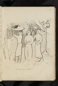 Przed i po - rysunek „W drodze na ucztę” autorstwa Paul Gauguin