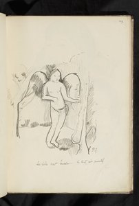 Przed i po - rysunek "Skrzydła są ciężkie. Wszystko jest prymitywne" autorstwa Paul Gauguin
