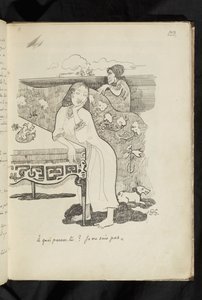Przed i po - rysunek "O czym myślisz? Nie wiem" autorstwa Paul Gauguin