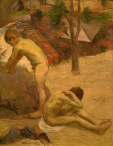 kąpiący się chłopcy bretońscy autorstwa Paul Gauguin