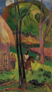 Jeździec przed chatą, 1902. autorstwa Paul Gauguin