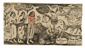 Zmiana miejsca zamieszkania, z Suity późnych rycin drewnianych autorstwa Paul Gauguin
