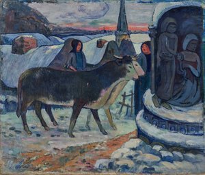 Noc Bożego Narodzenia - Błogosławieństwo wołów autorstwa Paul Gauguin