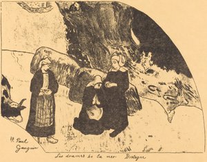 Dramaty morza, Bretania autorstwa Paul Gauguin